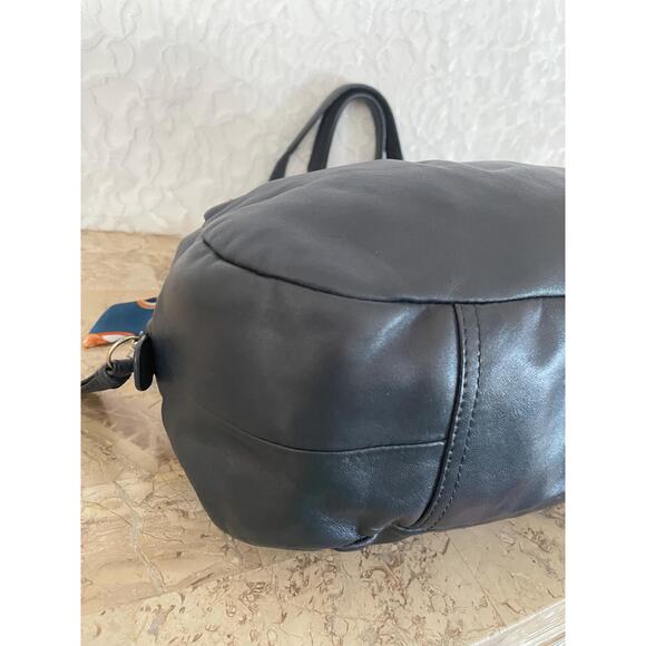 COACH Lexy pearlized navy Pleated Leather Carryall Shoulder Bag F18829 - Picture 8 of 10